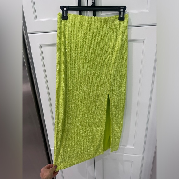 Top Shop Neon Sequin Midi Skirt size 4 (us 0-2) - Picture 5 of 6